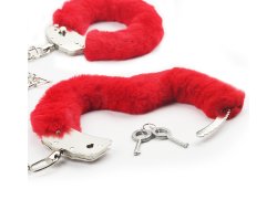 Поножи Fetish Pleasure Fluffy Leg Cuffs красные-foto5