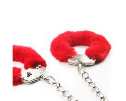 Поножи Fetish Pleasure Fluffy Leg Cuffs красные-foto2