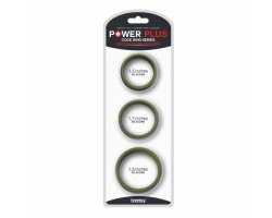 Набор из 3 плоских эрекционных колец Power Plus Soft Silicone Pro Ring черного цвета-foto4
