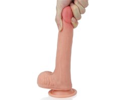 Фаллоимитатор на присоске с мошонкой in Dual layered Liquid Silicone Nature Cock 20,5 см, Ø 3,5 см-foto11