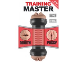 Мастурбатор двойной Traning Master Вагина и Ротик 22 см, Ø 6 см-foto2