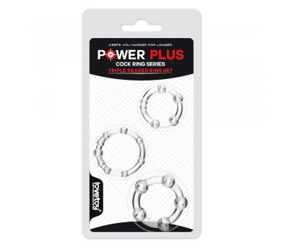 Набор колец прозрачных Power Plus Triple Beaded Ring Set Ø 3, 3.2, 3.5 Набор колец прозрачных Power Plus Triple Beaded Ring Set Ø 3, 3.2, 3.5