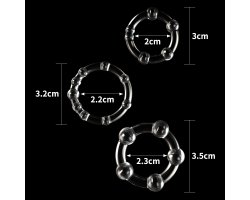 Набор колец прозрачных Power Plus Triple Beaded Ring Set Ø 3, 3.2, 3.5-foto8