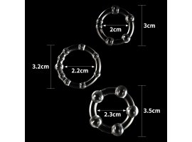 Набор колец прозрачных Power Plus Triple Beaded Ring Set Ø 3, 3.2, 3.5-foto8