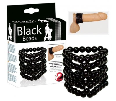 Насадка на пенис с черными бусинами