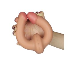 Двусторонний фаллоимитатор-страпон телесный-foto4
