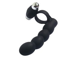 Виброкольцо для двойного проникновения Trinity Fun - Lover's Beads черное-foto3