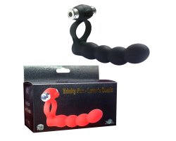 Виброкольцо для двойного проникновения Trinity Fun - Lover's Beads черное-foto2