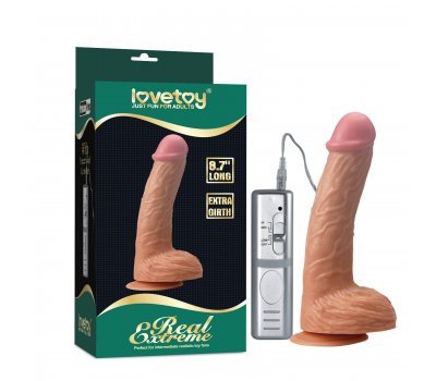 Реалистичный вибратор на присоске с розовой головкой Real Extreme Extra Girth 22 см, Ø 4,8 см Реалистичный вибратор на присоске с розовой головкой Real Extreme Extra Girth 22 см, Ø 4,8 см