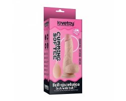 Фаллос с мошонкой Soft Ejaculation Cock с имитацией семяизвержения 17,8см, Ø 4,4см-foto4