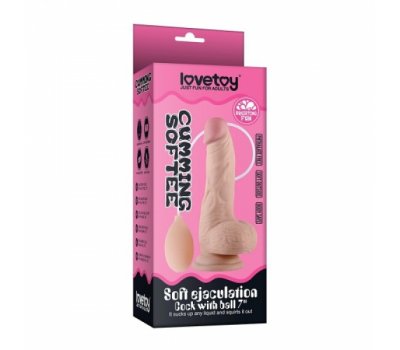 Фаллос с мошонкой Soft Ejaculation Cock с имитацией семяизвержения 17,8см, Ø 4,4см Фаллос с мошонкой Soft Ejaculation Cock с имитацией семяизвержения 17,8см, Ø 4,4см