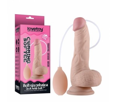 Фаллос с мошонкой Soft Ejaculation Cock с имитацией семяизвержения 17,8см, Ø 4,4см Фаллос с мошонкой Soft Ejaculation Cock с имитацией семяизвержения 17,8см, Ø 4,4см