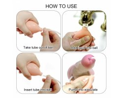 Фаллос с мошонкой Soft Ejaculation Cock с имитацией семяизвержения 17,8см, Ø 4,4см-foto3