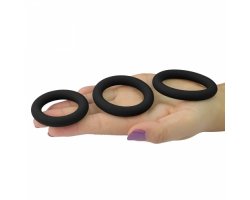 Набор из 3 эрекционных колец Power Plus Soft Silicone Snug Ring черные-foto2