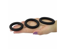Набор из 3 эрекционных колец Power Plus Soft Silicone Snug Ring черные-foto2