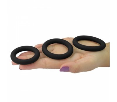 Набор из 3 эрекционных колец Power Plus Soft Silicone Snug Ring черные Набор из 3 эрекционных колец Power Plus Soft Silicone Snug Ring черные