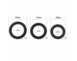 Набор из 3 эрекционных колец Power Plus Soft Silicone Snug Ring черные-foto3