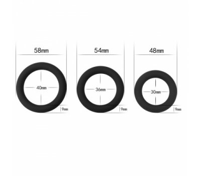 Набор из 3 эрекционных колец Power Plus Soft Silicone Snug Ring черные Набор из 3 эрекционных колец Power Plus Soft Silicone Snug Ring черные