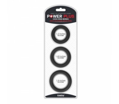 Набор из 3 эрекционных колец Power Plus Soft Silicone Snug Ring черные Набор из 3 эрекционных колец Power Plus Soft Silicone Snug Ring черные