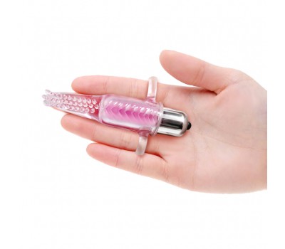 Вибро-насадка на палец Vibro Finger, розовая