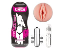 Мастурбатор вагина в колбе Sex in a can с вибрацией