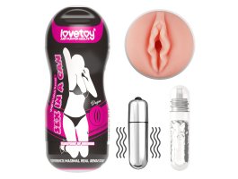Мастурбатор вагина в колбе Sex in a can с вибрацией