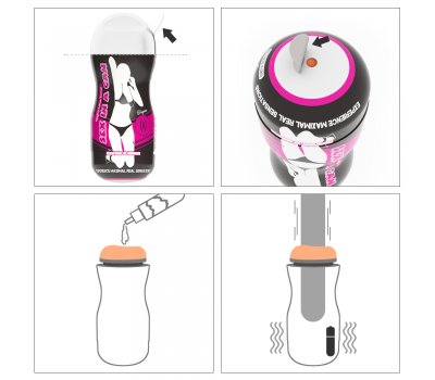 Мастурбатор вагина в колбе Sex in a can с вибрацией