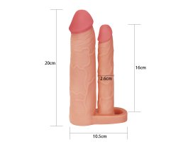Удлиняющая насадка для двойного проникновения Pleasure X Tender Double, 20 см и 16 см-foto5