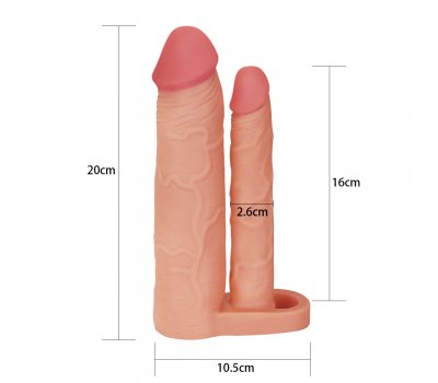 Удлиняющая насадка для двойного проникновения Pleasure X Tender Double, 20 см и 16 см Удлиняющая насадка для двойного проникновения Pleasure X Tender Double, 20 см и 16 см