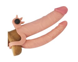 Удлиняющая вибронасадка для двойного проникновения Pleasure X Tender Vibrating Double, 21 см и 17 см-foto7