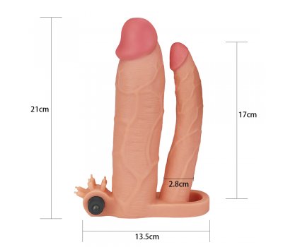 Удлиняющая вибронасадка для двойного проникновения Pleasure X Tender Vibrating Double, 21 см и 17 см Удлиняющая вибронасадка для двойного проникновения Pleasure X Tender Vibrating Double, 21 см и 17 см