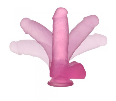 Розовый фаллос Jelly Studs Crystal Dildo Medium 17 см, Ø 3,5 см