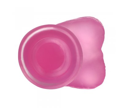 Розовый фаллос Jelly Studs Crystal Dildo Medium 17 см, Ø 3,5 см