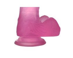 Розовый фаллос Jelly Studs Crystal Dildo Medium 17 см, Ø 3,5 см-foto2