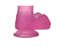 Розовый фаллос Jelly Studs Crystal Dildo Medium 17 см, Ø 3,5 см-foto2