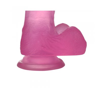 Розовый фаллос Jelly Studs Crystal Dildo Medium 17 см, Ø 3,5 см