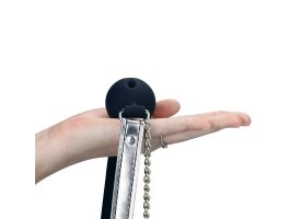 Черный кляп с зажимами для сосков Breathable Ball Gag-foto5