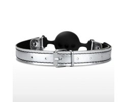 Черный кляп с зажимами для сосков Breathable Ball Gag-foto2
