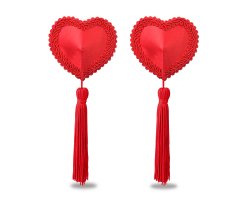 Обворожительные пэстисы в форме сердец с кисточками Reusable Red Heart Tassels Nipple Pasties-foto3