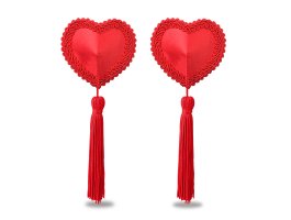 Обворожительные пэстисы в форме сердец с кисточками Reusable Red Heart Tassels Nipple Pasties-foto3
