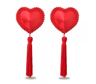 Обворожительные пэстисы в форме сердец с кисточками Reusable Red Heart Tassels Nipple Pasties