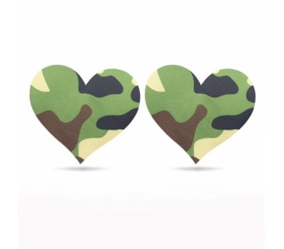 Набор дерзких пэстисов для груди Camo Stars and Heart Nipple Pasties Набор дерзких пэстисов для груди Camo Stars and Heart Nipple Pasties