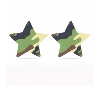 Набор дерзких пэстисов для груди Camo Stars and Heart Nipple Pasties Набор дерзких пэстисов для груди Camo Stars and Heart Nipple Pasties