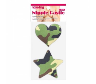 Набор дерзких пэстисов для груди Camo Stars and Heart Nipple Pasties Набор дерзких пэстисов для груди Camo Stars and Heart Nipple Pasties