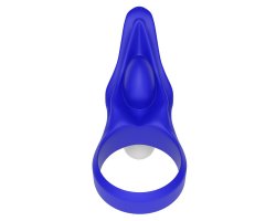 Виброкольцо Power Clit Silicone Cockring голубое