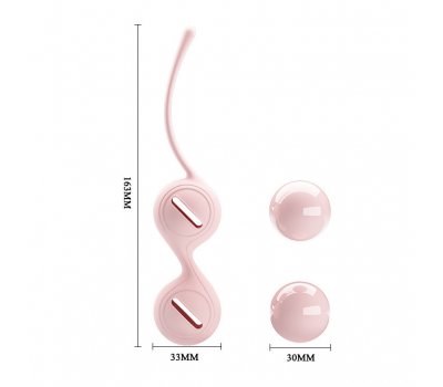 Вагинальные шарики со смещённым центром тяжести Pretty Love Kegel Tighten Up I, нежно-розовые Вагинальные шарики со смещённым центром тяжести Pretty Love Kegel Tighten Up I, нежно-розовые