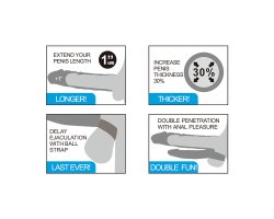 Удлиняющая вибронасадка для двойного проникновения Pleasure X Tender Vibrating Double, 19 см и 15,5 см-foto4