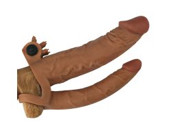 Удлиняющая вибронасадка для двойного проникновения Pleasure X Tender Vibrating Double, 19 см и 15,5 см-foto2