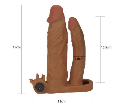 Удлиняющая вибронасадка для двойного проникновения Pleasure X Tender Vibrating Double, 19 см и 15,5 см Удлиняющая вибронасадка для двойного проникновения Pleasure X Tender Vibrating Double, 19 см и 15,5 см