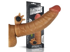 Насадка на пенис с вибрацией Nature Extender мулат плюс 3,8 см, 17,8 см, Ø 4,5 см-foto4